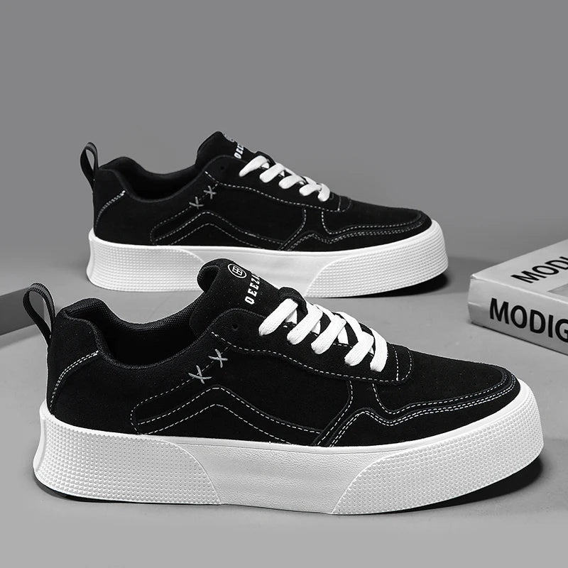 Vulcanized Platform Sneakers – Lace-Up Shoes for Skateboarding, Running & Casual Sports