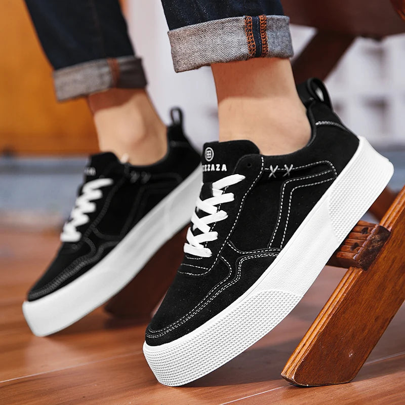 Vulcanized Platform Sneakers – Lace-Up Shoes for Skateboarding, Running & Casual Sports