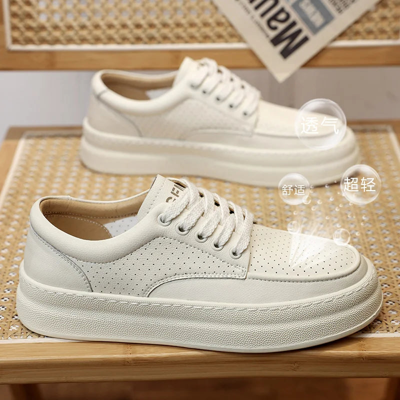 Summer Low-Top Sneakers – Korean Style White Casual Sports Shoes